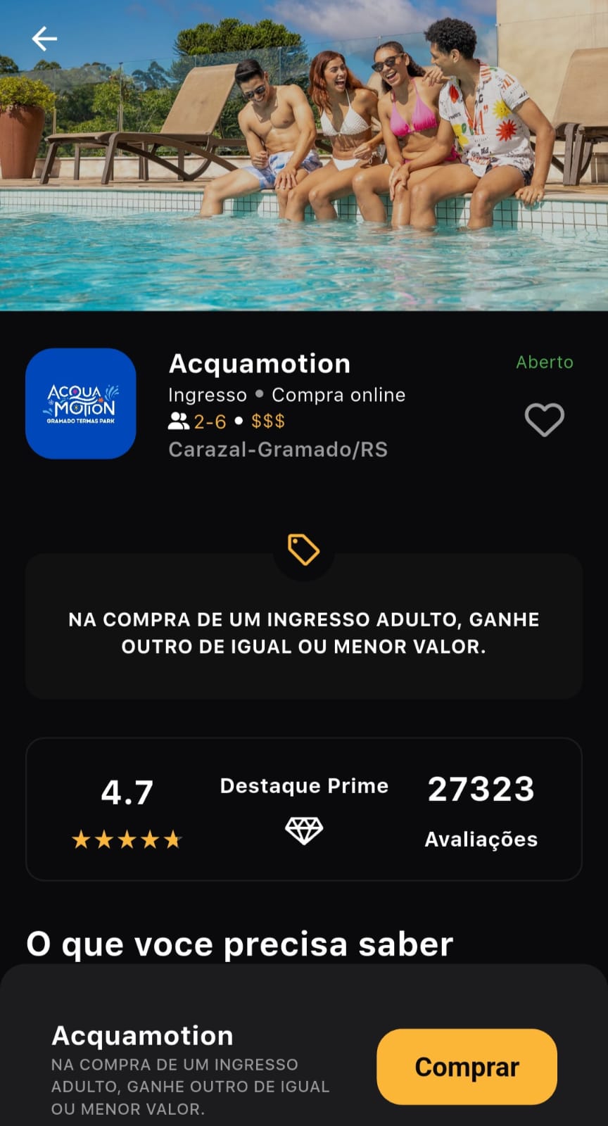 Acquamotion em Gramado com Prime Gourmet